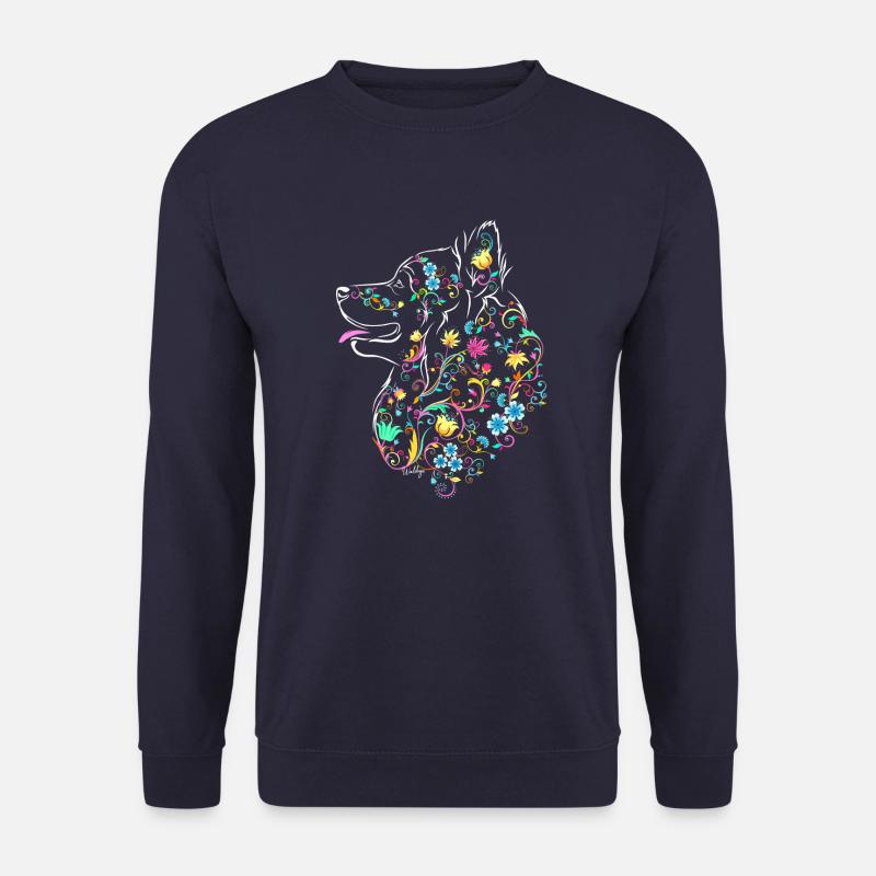 Blumenaufkleber Sommer - Unisex Pullover - Navy