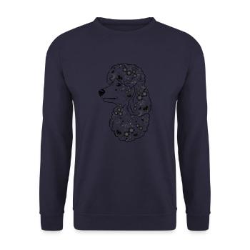 Caniche Fleur IIIIV - Sweat-shirt Unisexe - marine - Devant - Alina (178cm) & Michal (187cm)