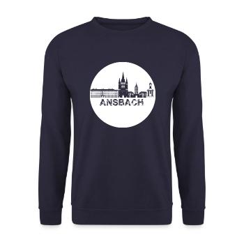 ansbach,skyline,white,circle - Unisex Sweatshirt - navy - Front - Alina (178cm) & Michal (187cm)