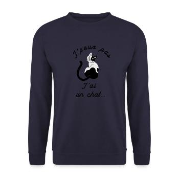 Jpeux pas jai un chat - Sweat-shirt Unisexe - marine - Devant - Alina (178cm) & Michal (187cm)