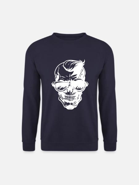 Skull Sunglasses Skeleton Skirt - Unisex Sweatshirt - navy