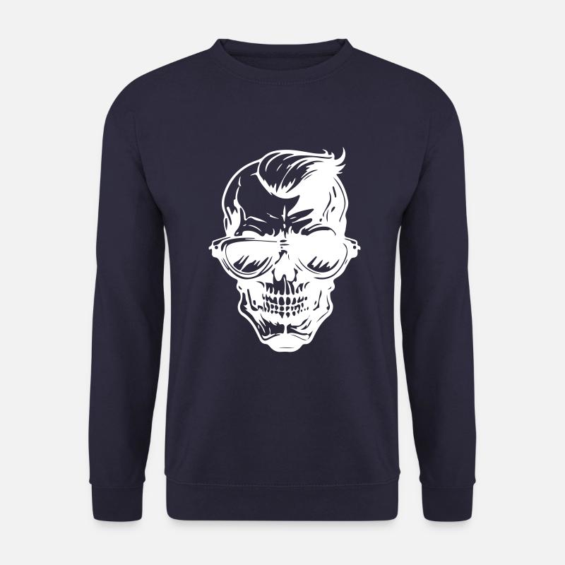 Skull Sunglasses Skeleton Skirt - Unisex Sweatshirt - navy