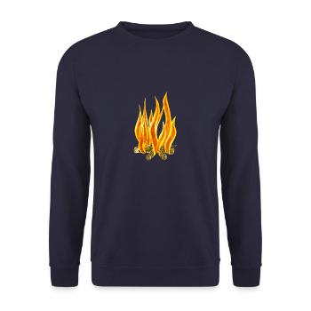 Fire - Unisex Sweatshirt - navy - Front - Alina (178cm) & Michal (187cm)