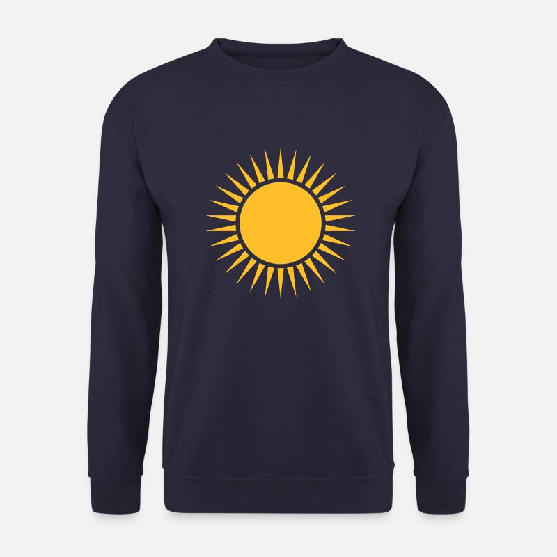 Sonne, Strahlen, Kranz, Dein Design, Rahmen, Text - Unisex Pullover - Navy