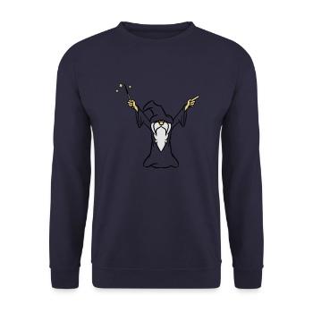 Wizard Magic Hat magic wand - Unisex Sweatshirt - navy - Front - Alina (178cm) & Michal (187cm)
