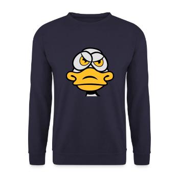 Duck in a bad mood evil - Unisex Sweatshirt - navy - Front - Alina (178cm) & Michal (187cm)