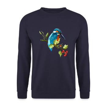 Colorful bird - Unisex Sweatshirt - navy - Front - Alina (178cm) & Michal (187cm)