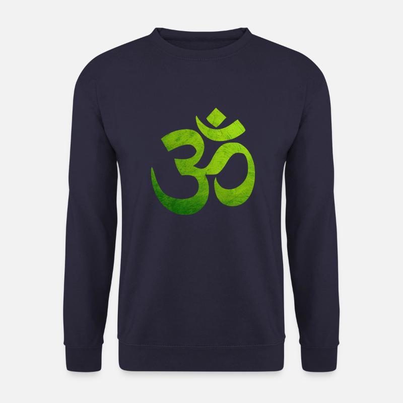 Grünes OM, Om, Hindu Om, Om Symbol, Aum, OM - Unisex Pullover - Navy