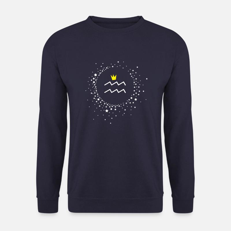 Sternzeichen Wassermann mit Krone - Unisex Pullover - Navy
