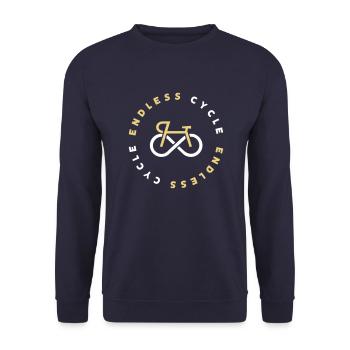 Endless Cycle 2C Farbwechsel - Unisex Pullover - Navy - Vorne - Alina (178cm) & Michal (187cm)