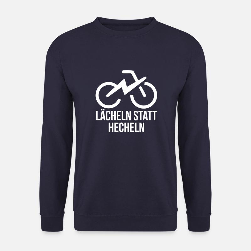 Lächeln statt Hecheln Ebike EMTB Fahrrad Spruch - Unisex Pullover - Navy