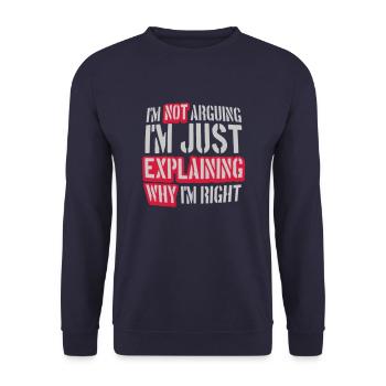 I m not arguing - Unisex Sweatshirt - navy - Front - Alina (178cm) & Michal (187cm)
