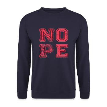 NOPE - sei kein ja-Sager! - Unisex Pullover - Navy - Vorne - Alina (178cm) & Michal (187cm)