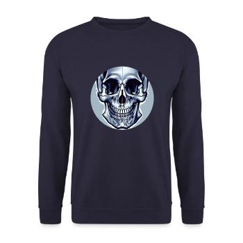 Grey Skull - Abstract - Unisex Sweatshirt - navy - Front - Alina (178cm) & Michal (187cm)