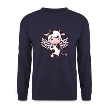Ailes d’ange de vache - Sweat-shirt Unisexe - marine - Devant - Alina (178cm) & Michal (187cm)