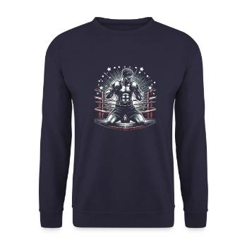 Boxeur - Sweat-shirt Unisexe - marine - Devant - Alina (178cm) & Michal (187cm)