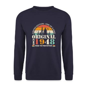 1948: Vintage Legend for the 76th Anniversary - Unisex Sweatshirt - navy - Front - Alina (178cm) & Michal (187cm)