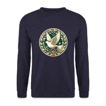 Friedens-Taube - Unisex Pullover - Navy - Vorne - Alina (178cm) & Michal (187cm)