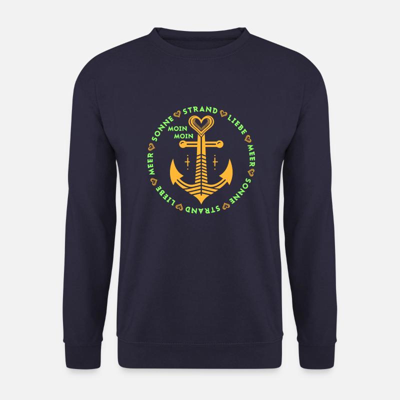 MEER SONNE STRAND LIEBE Anker und Herzen 2 - Unisex Pullover - Navy