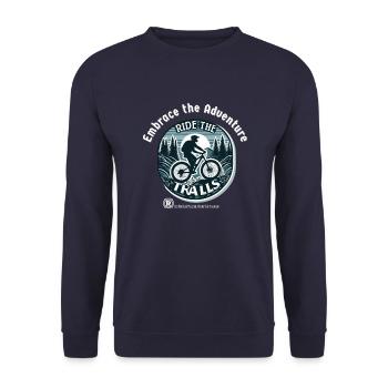 Mountain Bike Downhill - Unisex Sweatshirt - navy - Front - Alina (178cm) & Michal (187cm)
