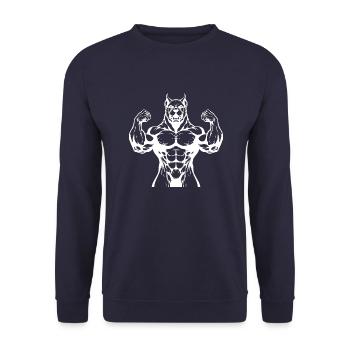 Musculation des muscles du chien - Sweat-shirt Unisexe - marine - Devant - Alina (178cm) & Michal (187cm)