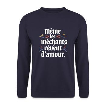 Même les méchants rêvent d'amour - Sweat-shirt Unisexe - marine - Devant - Alina (178cm) & Michal (187cm)