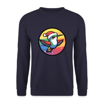 Hummingbird Bird Christmas Christmas - Unisex Sweatshirt - navy - Front - Alina (178cm) & Michal (187cm)