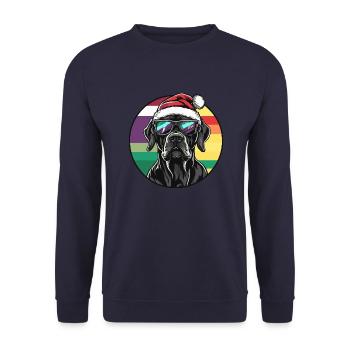 Dogue Allemand Chien Noël Cool - Sweat-shirt Unisexe - marine - Devant - Alina (178cm) & Michal (187cm)
