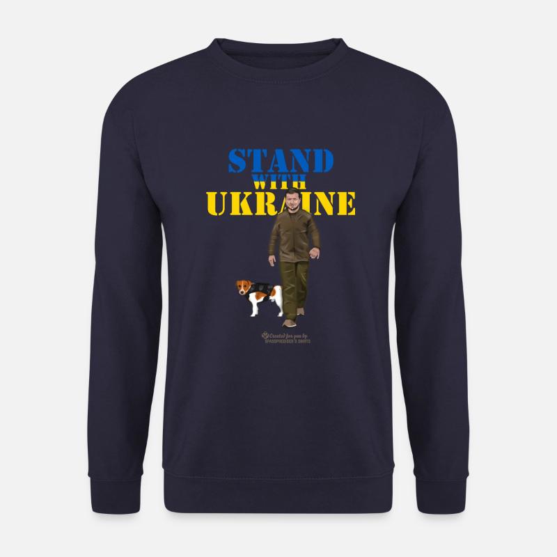 Ukraine Zelensky Patron Stand with Ukraine - Unisex Pullover - Navy