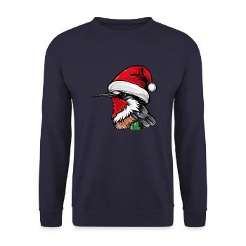 Kolibri Vogel Weihnachten Tier - Unisex Pullover - Navy - Vorne - Alina (178cm) & Michal (187cm)