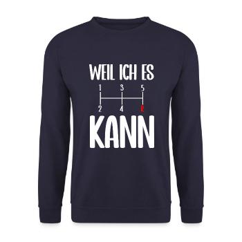 Manuelles statt automatisches Getriebe - Unisex Pullover - Navy - Vorne - Alina (178cm) & Michal (187cm)