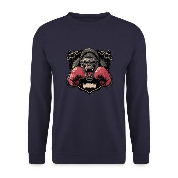 Gorilla Boxer MMA - Unisex Pullover - Navy - Vorne - Alina (178cm) & Michal (187cm)