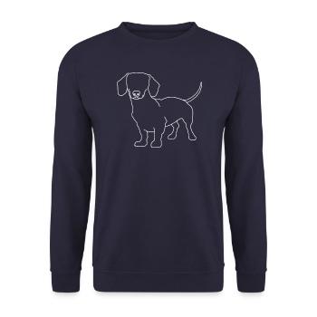 Just a Sausage Dog - Unisex Sweatshirt - navy - Front - Alina (178cm) & Michal (187cm)