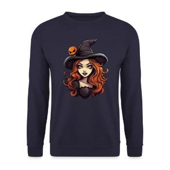 Design d’Halloween effrayant pour la prochaine fête - Sweat-shirt Unisexe - marine - Devant - Alina (178cm) & Michal (187cm)
