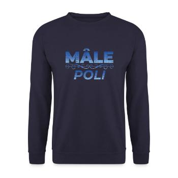 Mâle poli - Humour jeu de mots Homme - Sweat-shirt Unisexe - marine - Devant - Alina (178cm) & Michal (187cm)
