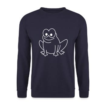 Frog Comic Animal - Unisex Sweatshirt - navy - Front - Alina (178cm) & Michal (187cm)