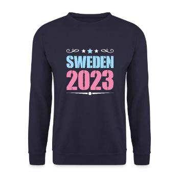 Suède 2023 - Sweat-shirt Unisexe - marine - Devant - Alina (178cm) & Michal (187cm)