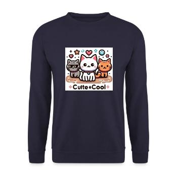 culte et cool - Sweat-shirt Unisexe - marine - Devant - Alina (178cm) & Michal (187cm)