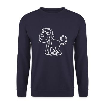 Affe Comic Tier - Unisex Pullover - Navy - Vorne - Alina (178cm) & Michal (187cm)