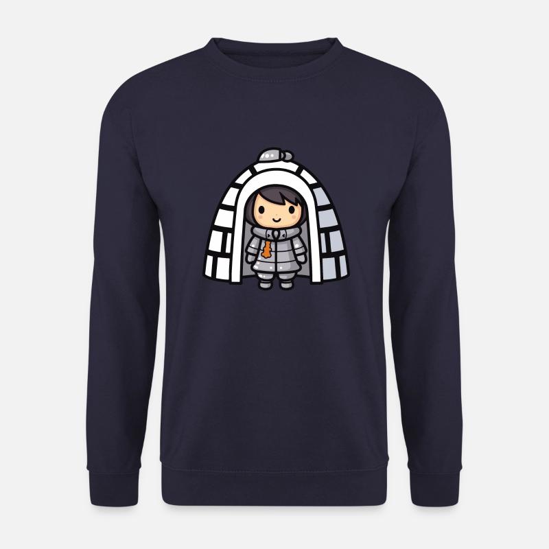Winter Eskimo Igloo Comic - Unisex Sweatshirt - navy