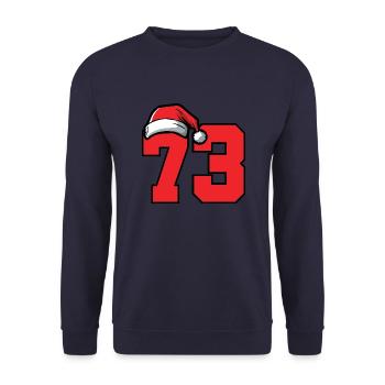 73 Numéro Noël - Sweat-shirt Unisexe - marine - Devant - Alina (178cm) & Michal (187cm)