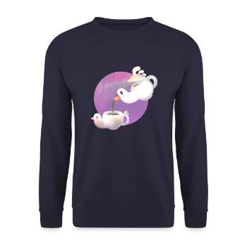 Deep Tea Set - Unisex Sweatshirt - navy - Front - Alina (178cm) & Michal (187cm)