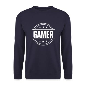 Gamer Beruf - Unisex Pullover - Navy - Vorne - Alina (178cm) & Michal (187cm)