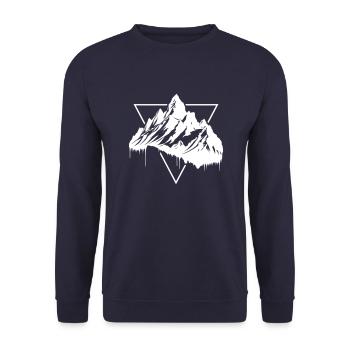Mountains Symbol Silhouette Nature - Unisex Sweatshirt - navy - Front - Alina (178cm) & Michal (187cm)