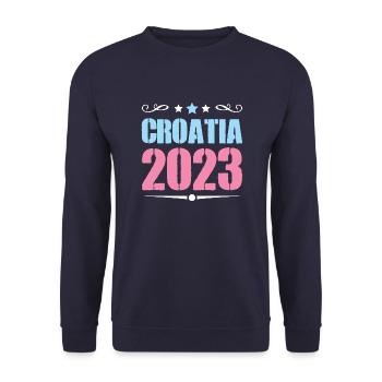Croatia 2023 - Unisex Pullover - Navy - Vorne - Alina (178cm) & Michal (187cm)