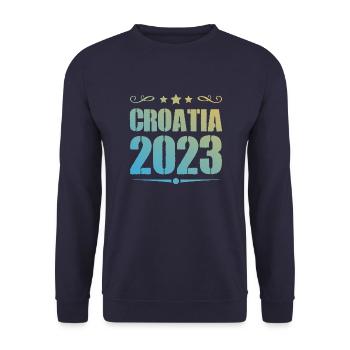 Croatia 2023 - Unisex Sweatshirt - navy - Front - Alina (178cm) & Michal (187cm)