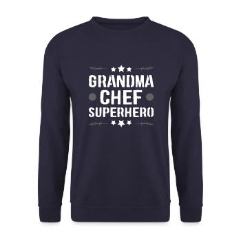 Grand-mère Super-héros - Sweat-shirt Unisexe - marine - Devant - Alina (178cm) & Michal (187cm)
