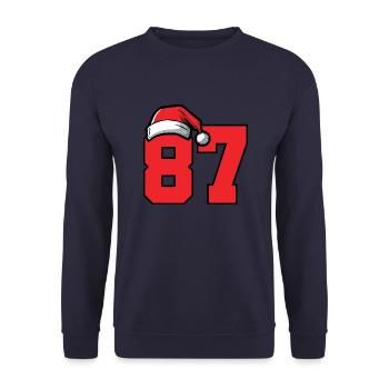 87 Number Christmas - Unisex Sweatshirt - navy - Front - Alina (178cm) & Michal (187cm)
