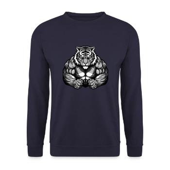 Muscles de musculation Tiger Beast - Sweat-shirt Unisexe - marine - Devant - Alina (178cm) & Michal (187cm)