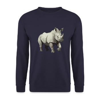 Rhinoceros Animal - Unisex Sweatshirt - navy - Front - Alina (178cm) & Michal (187cm)